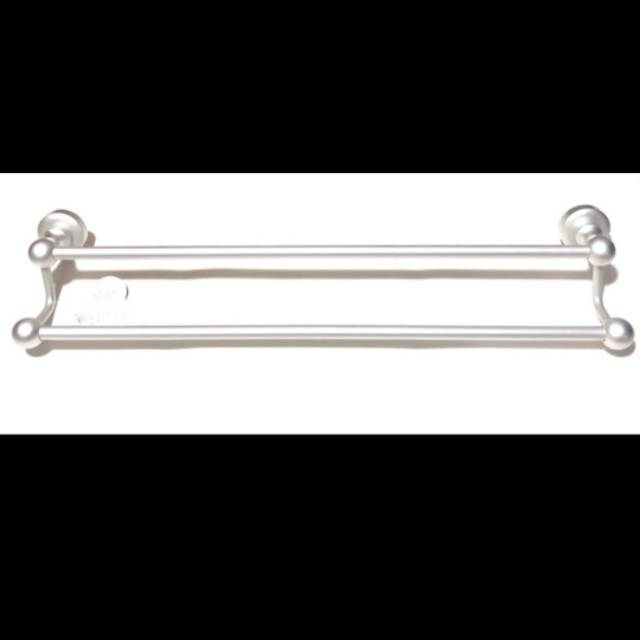 Rak dinding handuk / Rak gantungan baju 2 pipa / Rak aluminium 80163