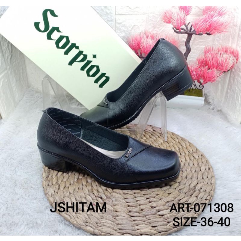 SEPATU KULIT ASLI WANITA KERJA FORMAL SCORPION 071308