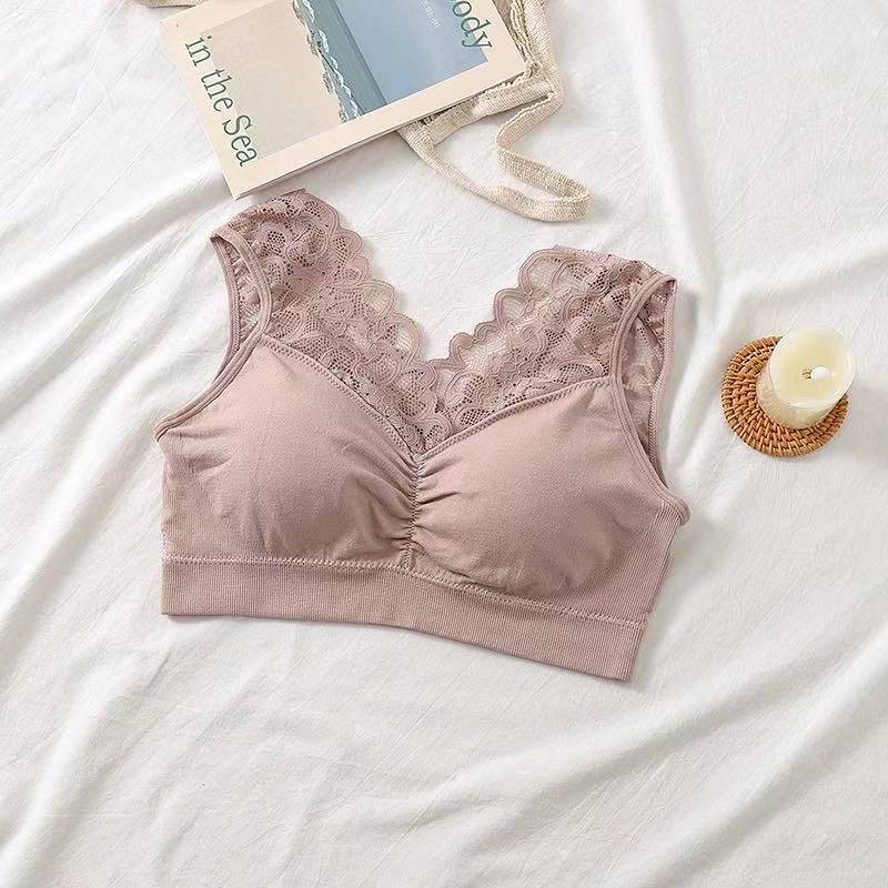 My Bra-030 Bra Push Up Sexy Bahan Nilon Elastis Aksen Rendah Bra Wanita Tanpa Kawat