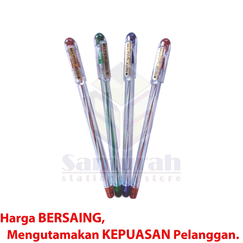 

HJK Ballpoint FASTER C600 Extra Fine Point 0.7 mm / Pulpen Cabut C 600 isi 12 Pcs / Pen Cabut Warna