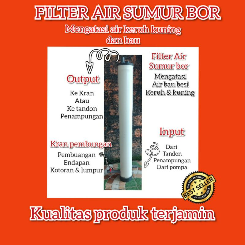 Saringan Filter Air Bau Besi Kotor dan Keruh Filter Sumur Bor Pilter Air Sumur Bau Keruh Kuning Filt