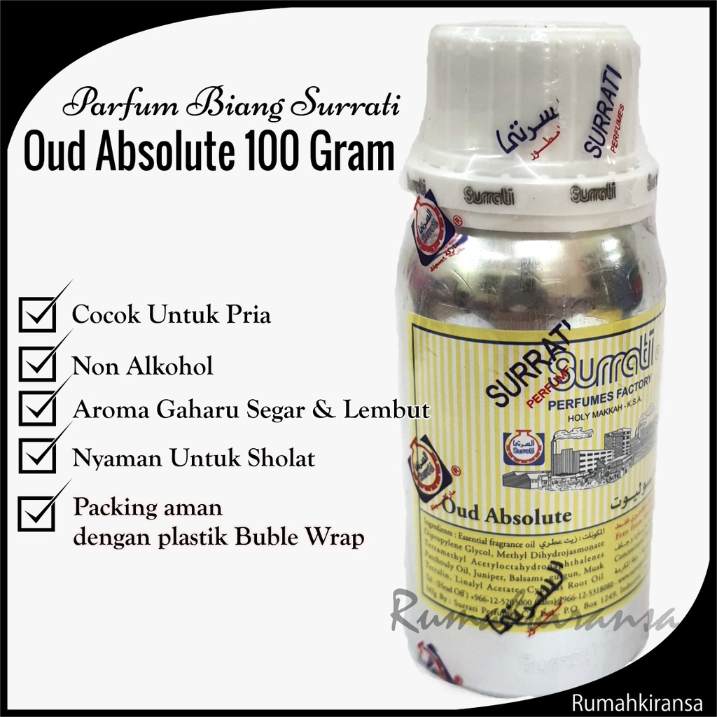 Parfum OUD ABSOLUTE 100gr | Parfum Surrati | Surrati Perfumes | Bibit Minyak Wangi