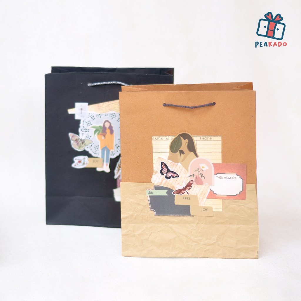 Paper Bag Kado Ulang Tahun Bridesmaid Tas Hampers Kertas Motif Aesthetic Souvenir Pernikahan