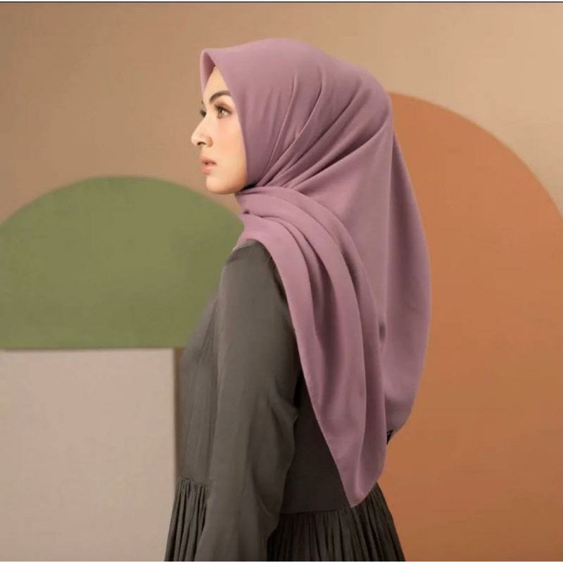 READY STOCK Heaven Lights HL Voal Jilbab Lilac Segiempat Wanita