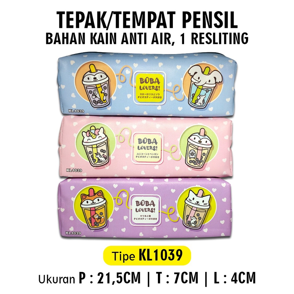 

ROYALE STATIONARY - KOTAK PENSIL RESLETING / KOTAK PENSIL POUCH / MOTIF BOBA TEA KL1039