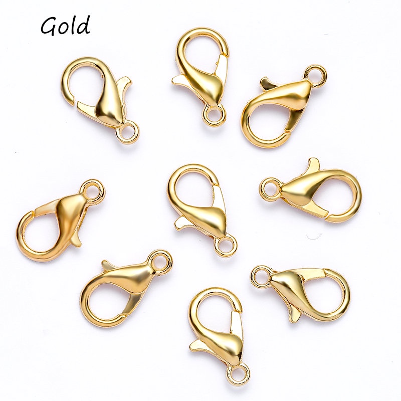 50pcs/lot Alloy Lobster Clasp Hooks Temuan Perhiasan Untuk Membuat Perhiasan Kalung Gelang Rantai DIY Perlengkapan Aksesoris 9warna