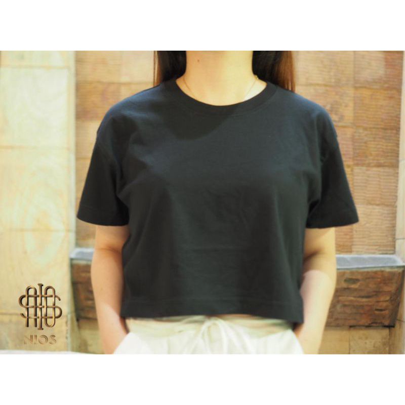 OVERSIZE KAOS CROP TEE / ATASAN WANITA CROPTOP BRANDED COTTON BEAD PREMIUM