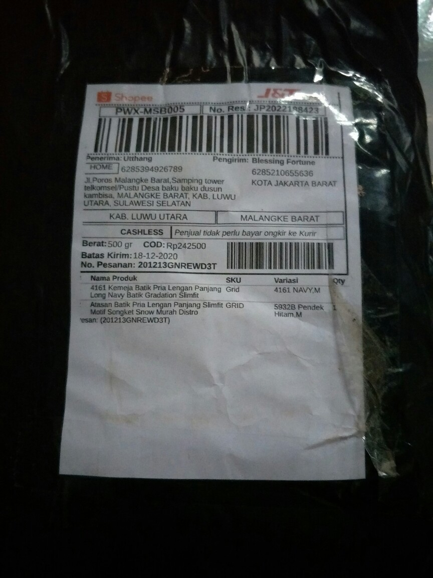 4161 Kemeja Batik Pria Lengan Panjang Long Navy Batik Gradation Slimfit