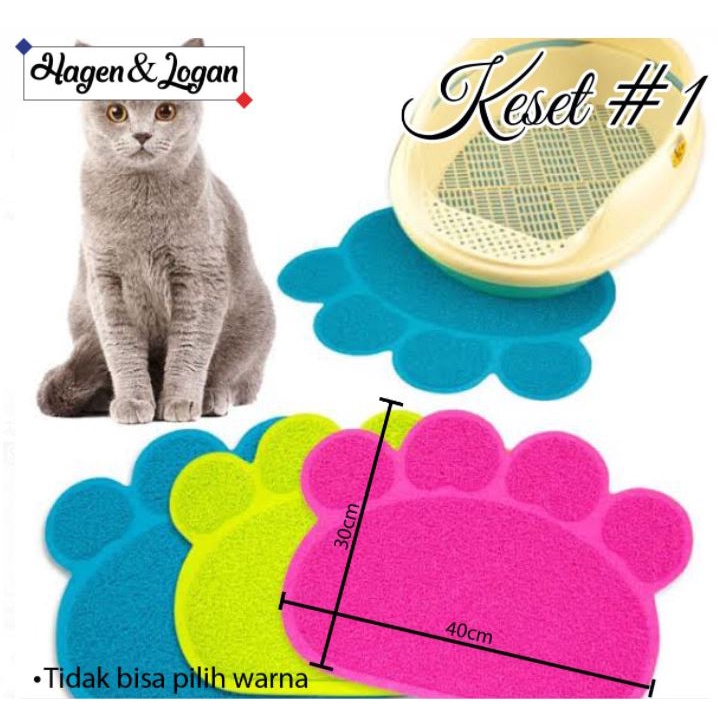 Keset 1 Motif Paw Telapak Tangan Hewan Kucing Anjing Kelinci Pet Mat  30 x 40cm  warna random