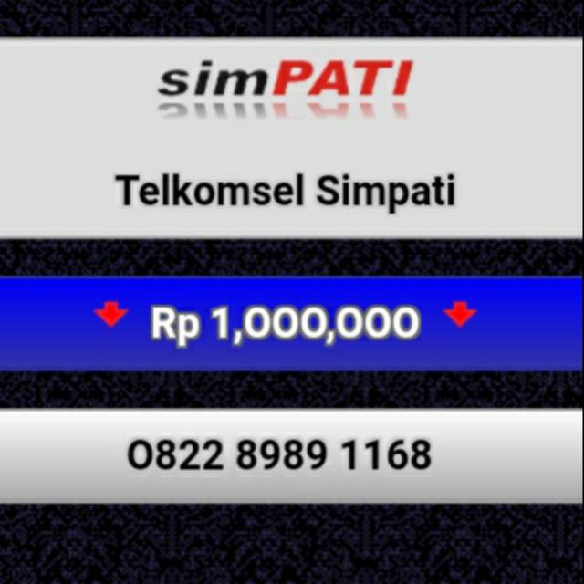 NOMOR CANTIK SIMPATI 0822 8989 1168