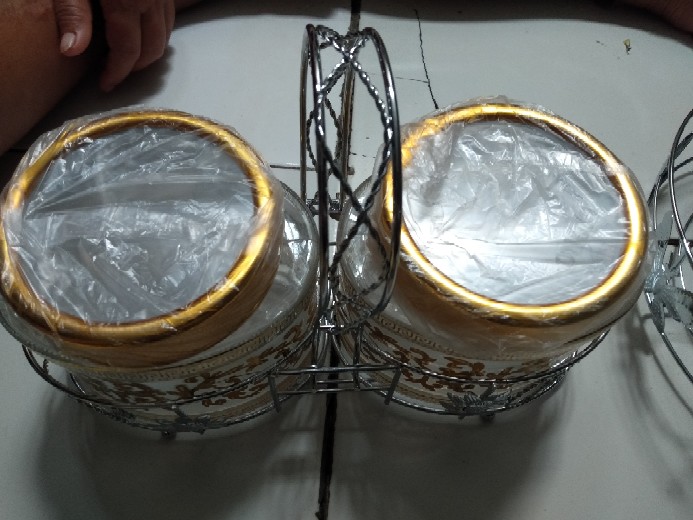 Toples Motif Set Isi 2 + Rak Stainless Bo-132