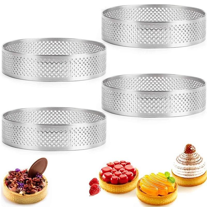 Cetakan Kue Mousse Bentuk Bulat Persegi Segitiga Oval Bahan Stainless Steel Ukuran 10cm