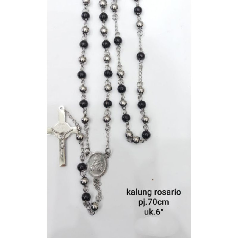 Kalung Rosario Silver Titanium54