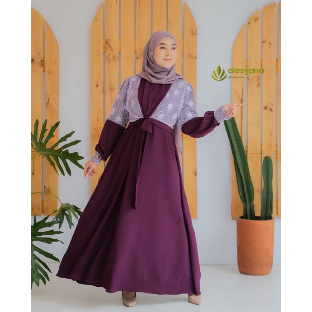 GAMIS TERBARU 2022 DRESS CIARA DRESS MODEL BRAND ORIGINAL PRODUK BY ALESYANA VIOLA HIJAB