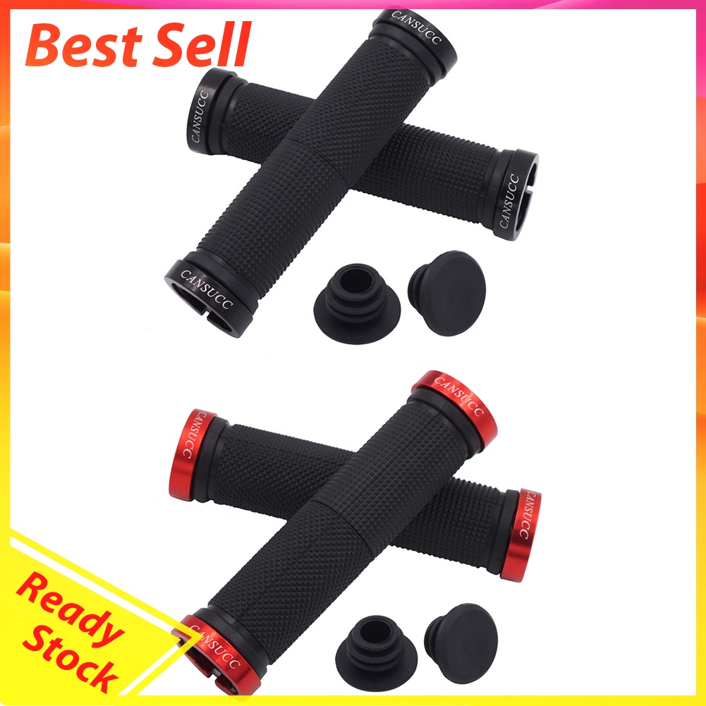 CANSUCC Rubber MTB Bike Handlebar Locking Cover w/ Plug Bicycle Grip Covers