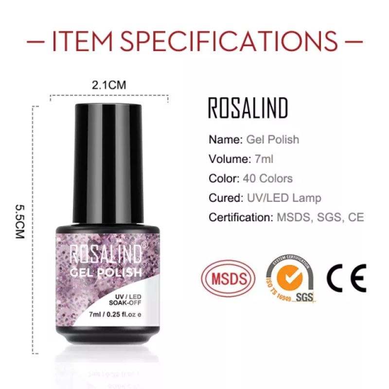 (S1-40) ROSALIND Gel Nail Polish UV Led Nail Art / Kutek / Cat Kuku