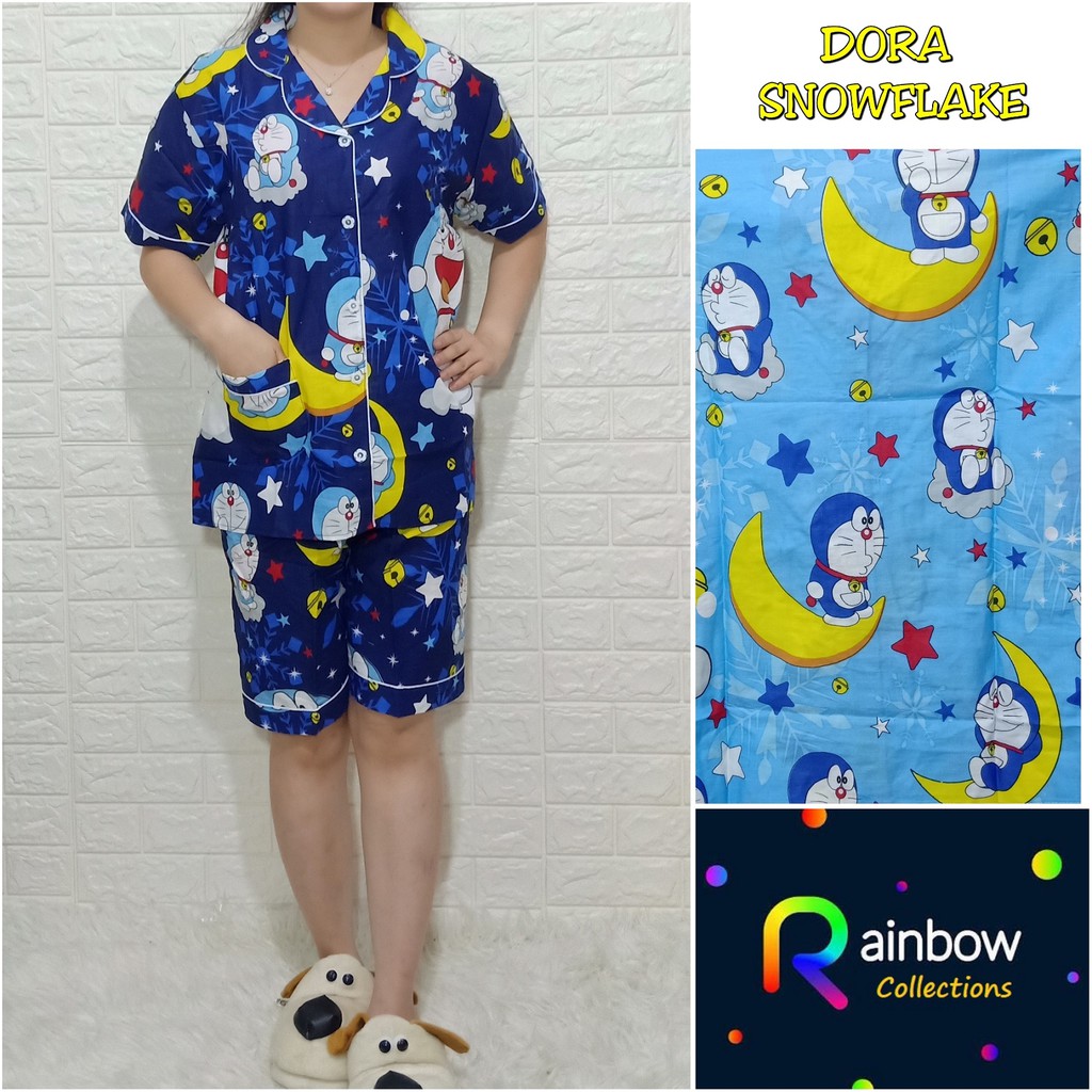 Piyama dewasa HP FIT XL, celana pendek baju pendek, katun jepang,motif POOH TIGER/BUNGAPANDA/KITTY