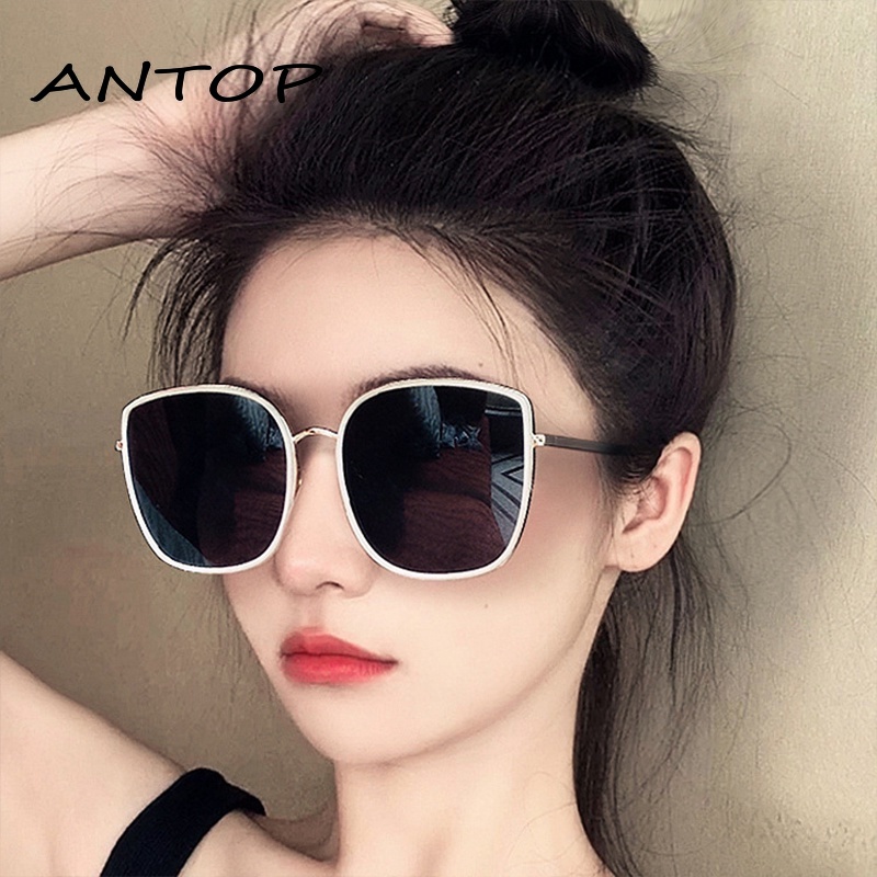 Korea Fashion Kacamata Bingkai Persegi Wanita Pria Aksesoris Anti-Ultraviolet ANTOP