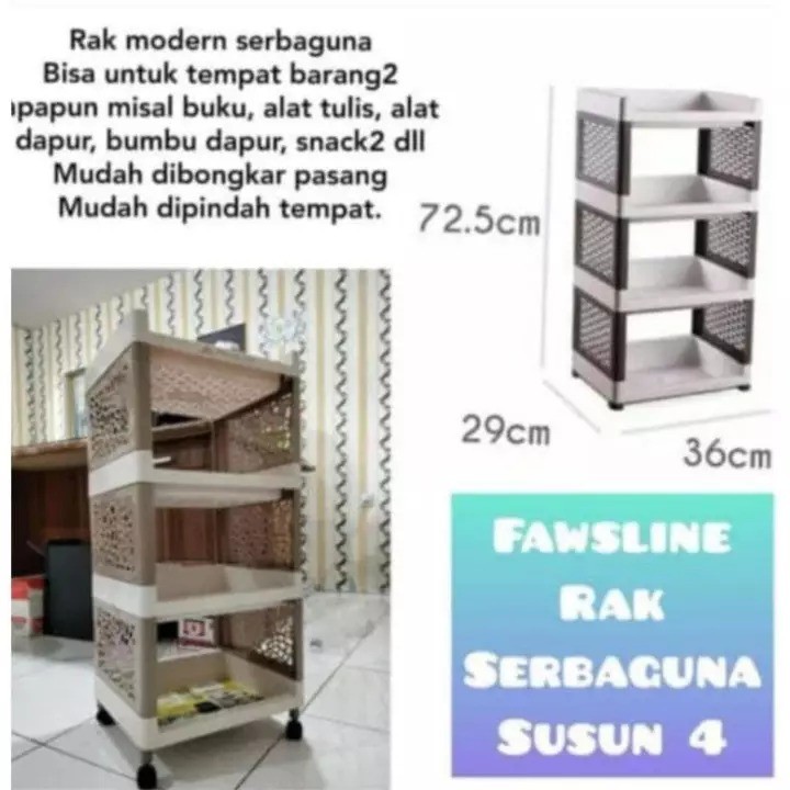 RAK FAWSLINE 4 SUSUN / RAK FAWSLINE PLASTIK SERBAGUNA 5.0