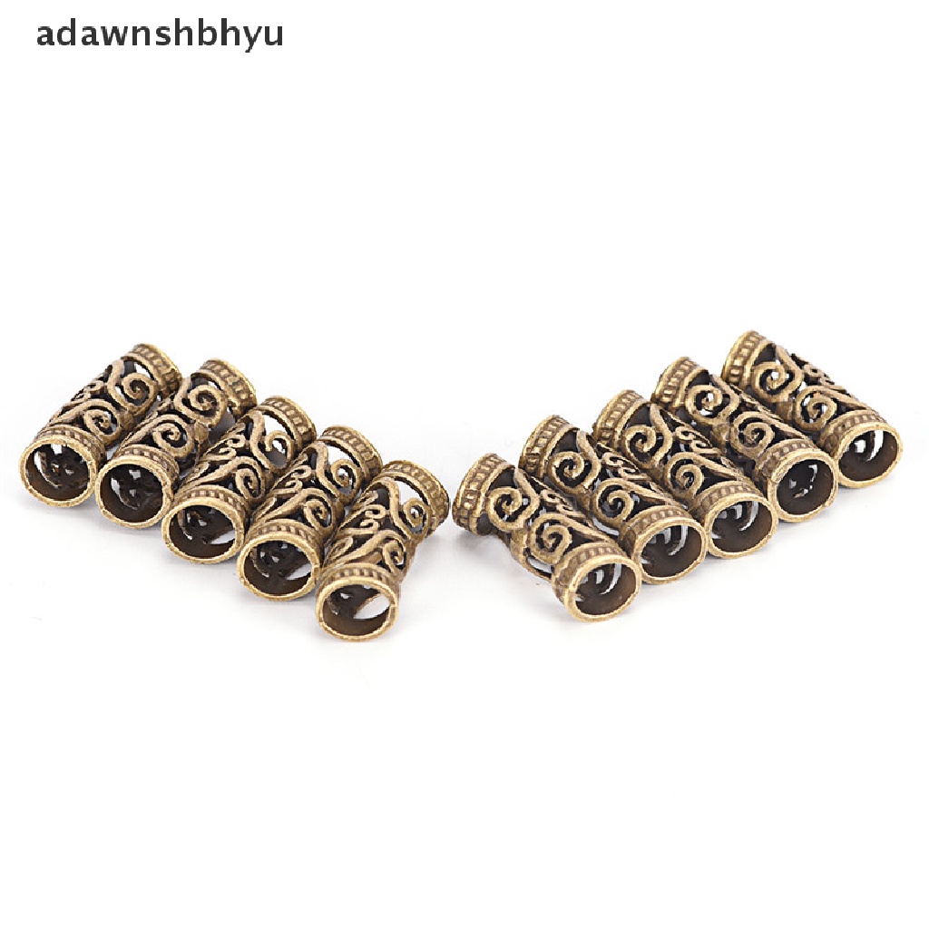 10 PCS Cincin Cuff Manik-Manik Rambut Gimbal Bahan Logam Warna Silver