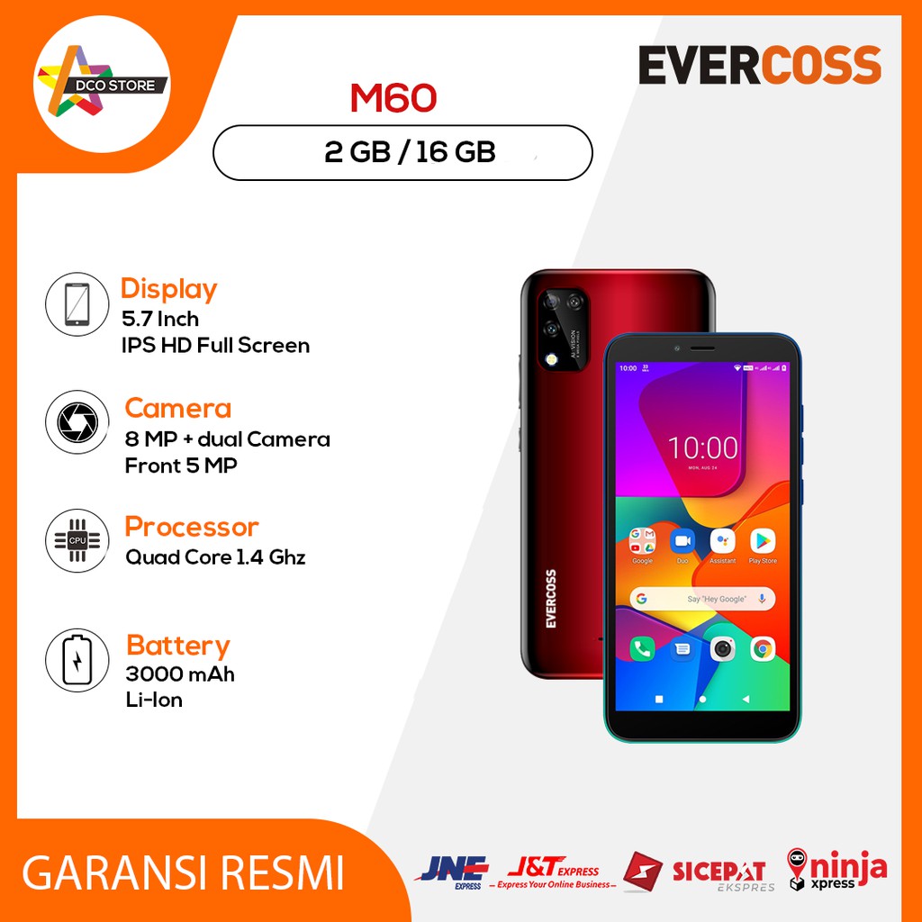 Evercoss M60 Ram 2gb Rom 16gb Android 4g Lte Face Unlock Layar 5 7 Inchi Smartphone Garansi Resmi Shopee Indonesia