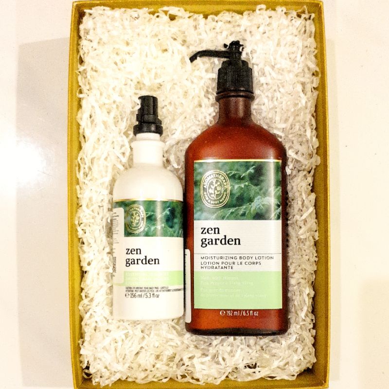 BBW AROMATHERAPHY ZEN GARDEN WITH MIMOSA, PINK PEPPER &amp; YLANG YLANG GOFT SET PAKET BATH &amp; BODY WORKS