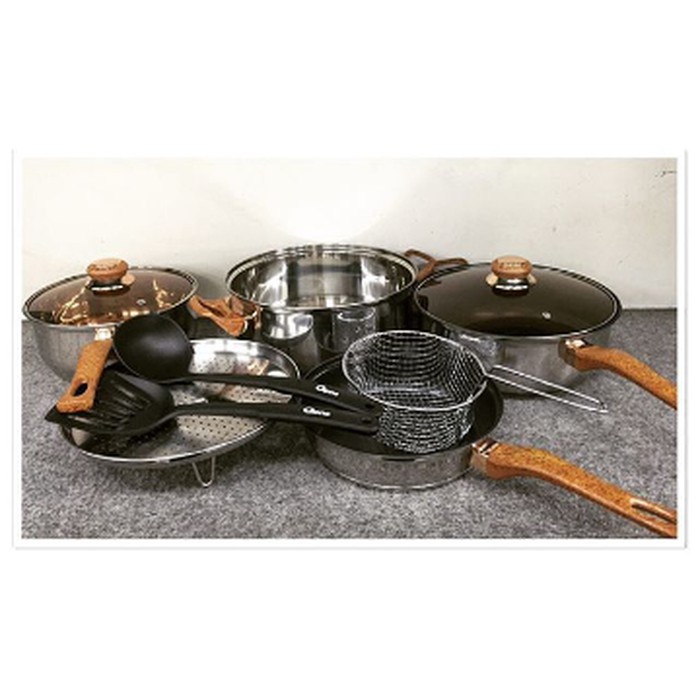 Terhitz TERBARU COOK PAN 18CM dengan lapisan keramik Panci Anti Lengket OS5JK2 "Oxone Basic Cookwar