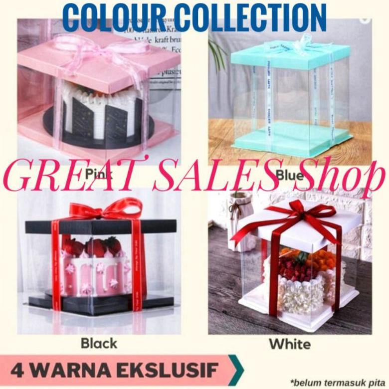 

Kotak Kue Transparan Cake Box Mica Dus Kue P22 X L22 Cm