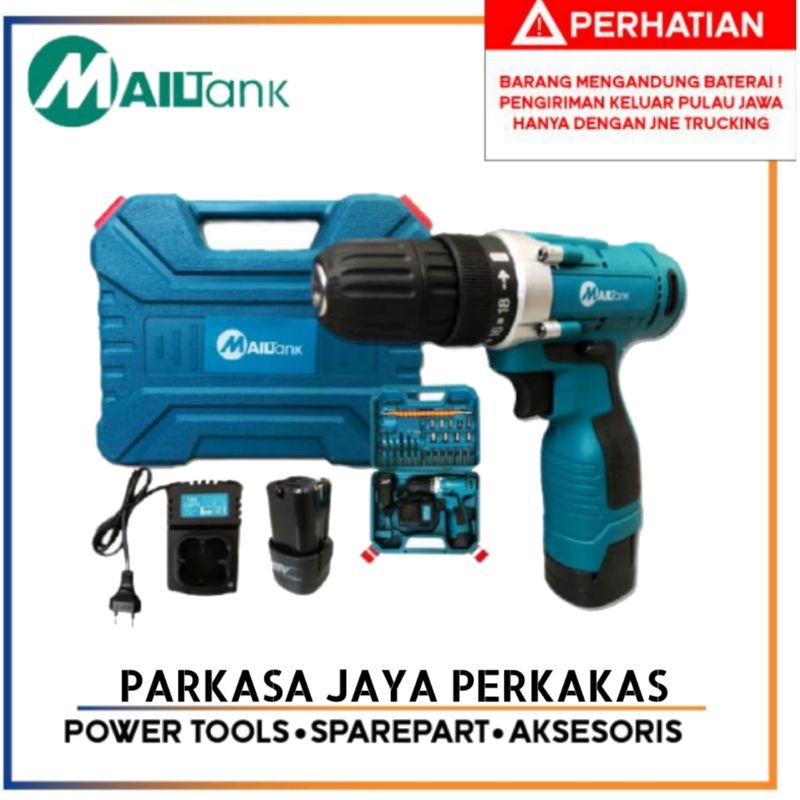 MESIN BOR CORDLESS 18VOLT BOR BATERAI MAILTANK BOR BATTERAI MAILTANK KOMPLIT TERMURAH