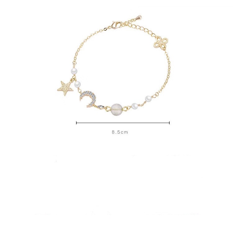 【Ready Stock】✨Gelang Dengan Anti karat Dan Anti Luntur COD Liontin Bentuk Bintang Dan Bulan Gaya Korea Untuk Aksesoris Wanita Fashion Murah 2022 Terbaru