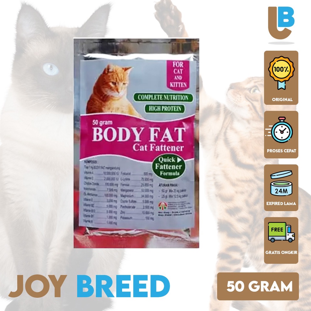 PENGGEMUK KUCING BODY FAT CAT FATENER 50 GRAM VITAMIN PENGGEMUK KUCING