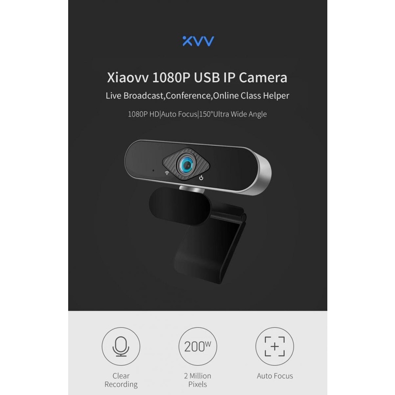 Xiaomi Xiaovv HD Webcam Video Conference 1080p 30fps with Microphone - V380 - Black