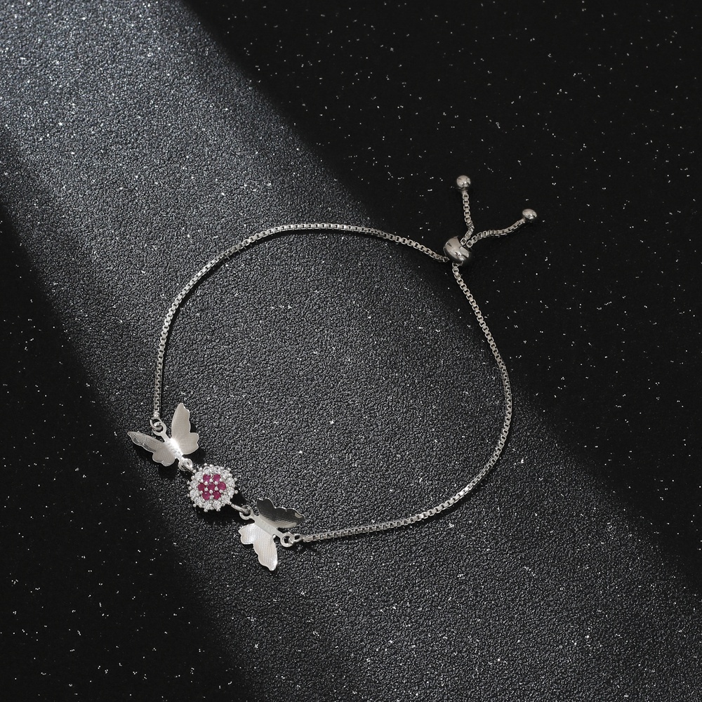 COD gelang kupukupu korea  anti karat Liontin Berlian aksesoris fashion gelang perhiasan perak D341