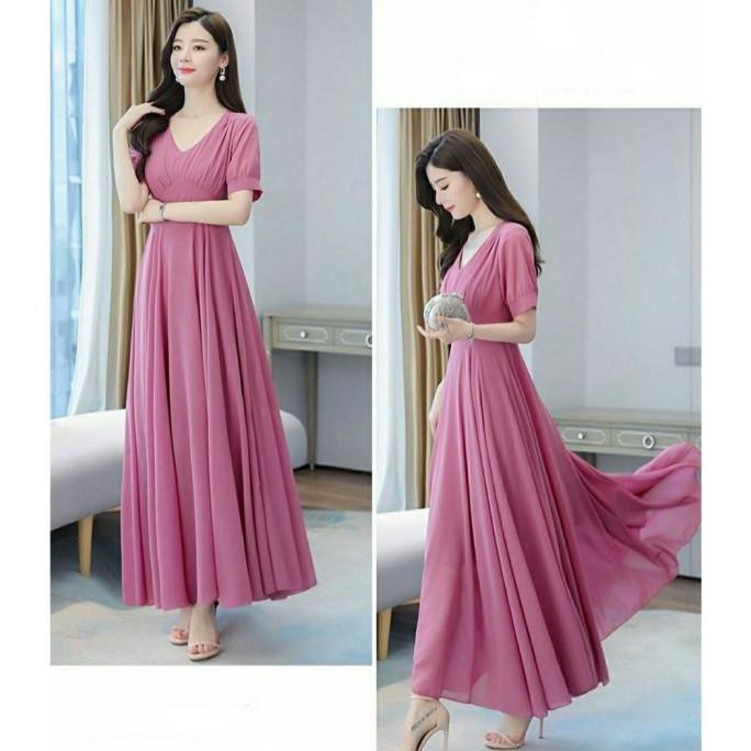 Jual Midi Long Dress Cantik Dress Korea ...