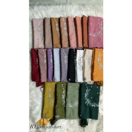 hijab segi empat motif bunga hijab segi empat bordir swoariski hijab premium hijab ORI hijab style h