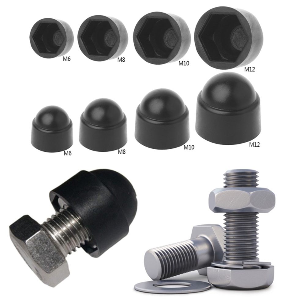 24  x M20 Nut and Bolt Protection Caps Black 