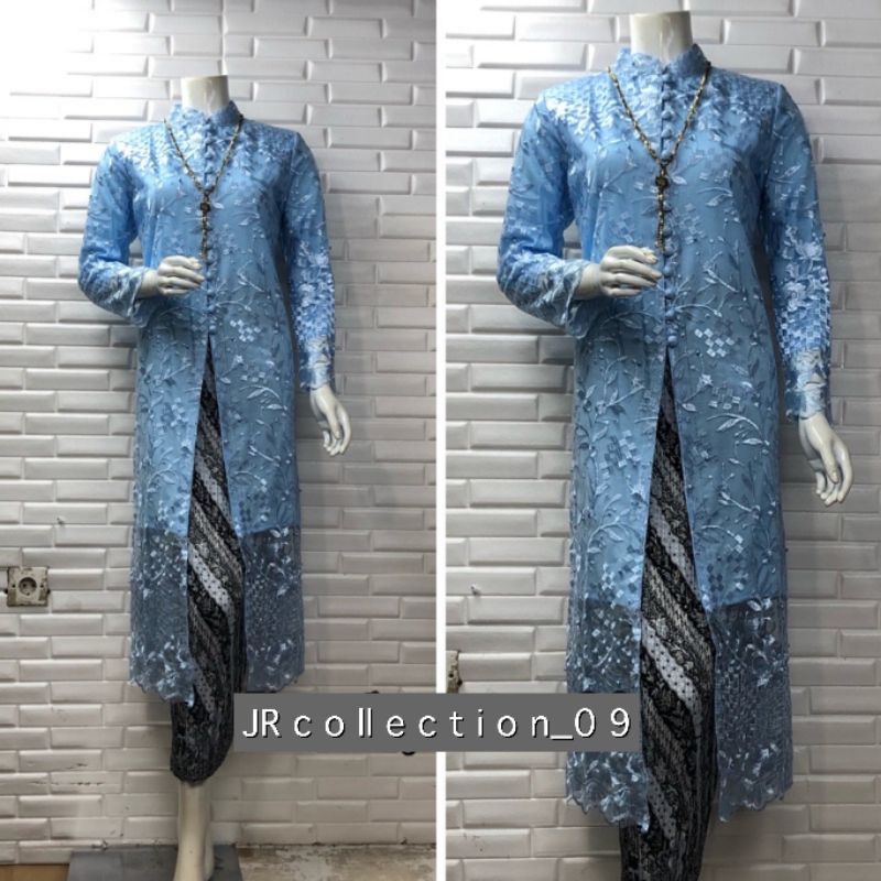 Kebaya Tunik | Kebaya Kerah Sanghai kombinasi payet | Kebaya Ibu hajat| Kebaya Tile modern
