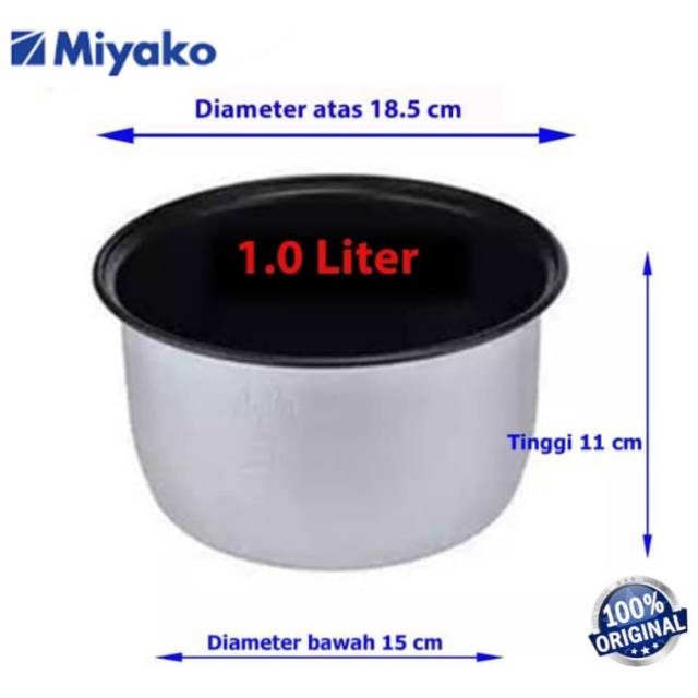 Panci Teflon Magic Com Rice Cooker Miyako 1 Liter MCM 610 - ORIGINAL
