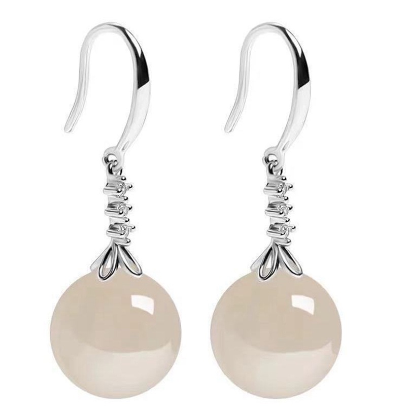Anting Gantung Sterling Silver 925 Dengan Batu Agate Merahhijau Klasik Untuk Wanita National Wind