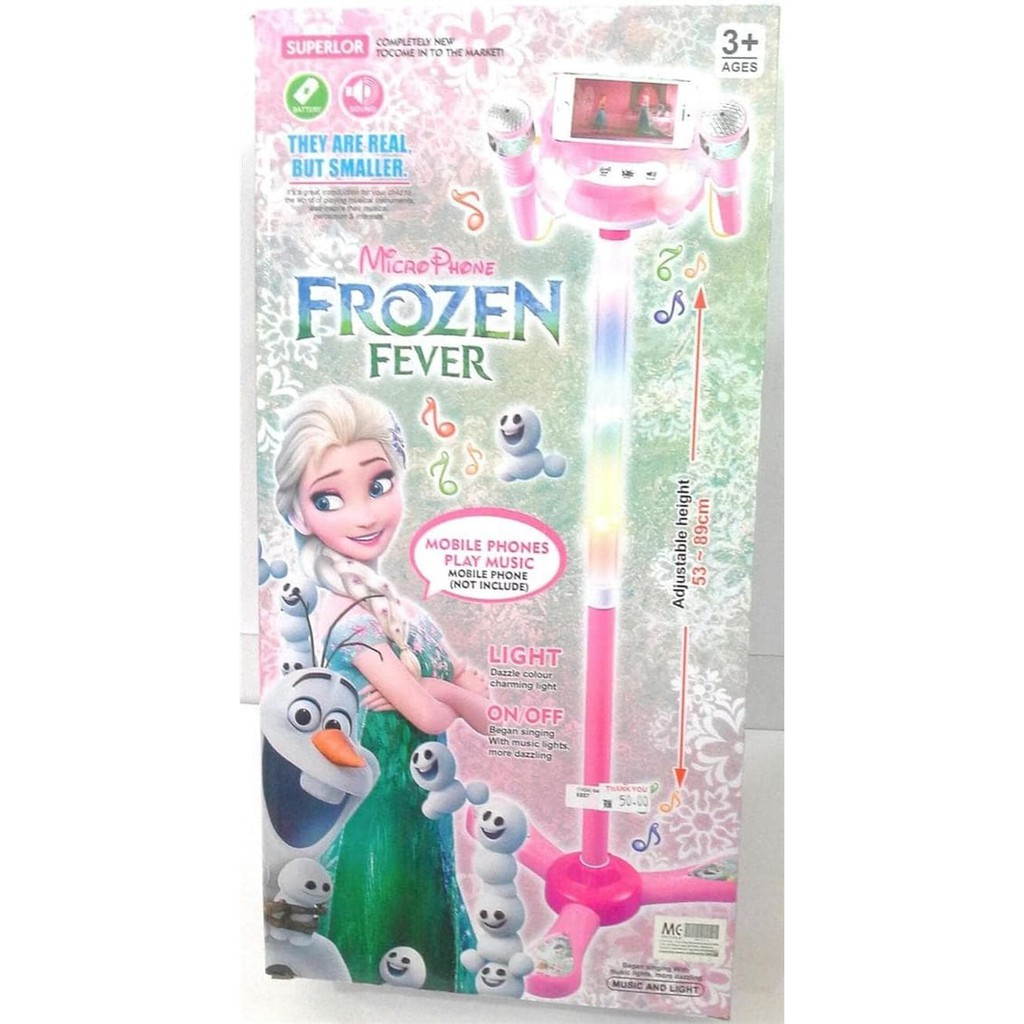 MAINAN ANAK MIC BUAT KARAOKE - MICROPHONE FROZEN DOUBLE MIC