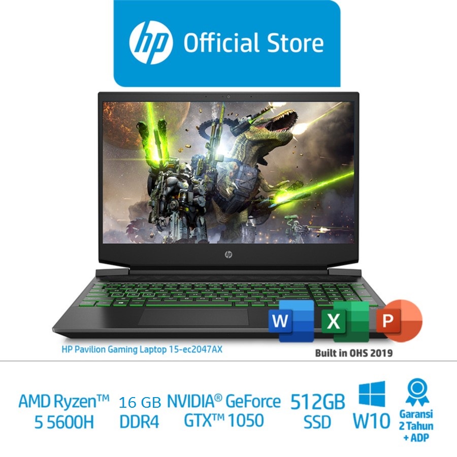 Jual HP PAVILION GAMING 15-EC2047AX AMD RYZEN 5-5600H RAM 16GB 512SSD ...