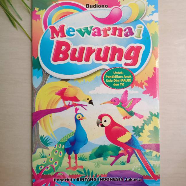 Buku mewarnai burung untuk anak TK/paud