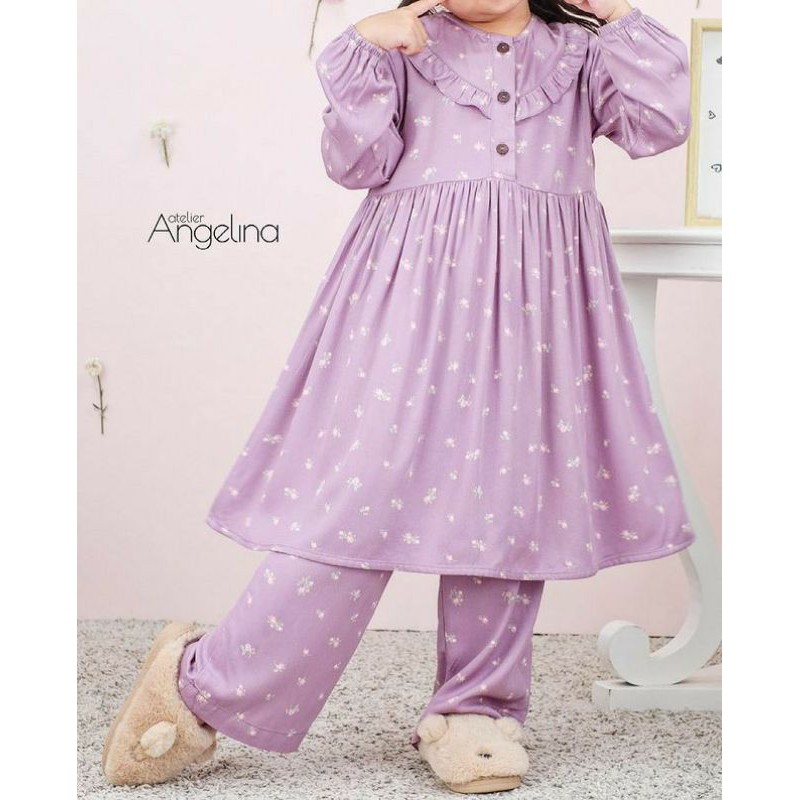 READY LITTLE SARAH ZAHRA LILY PINK ANNA PAJAMAS SET ATELIER ANGELINA