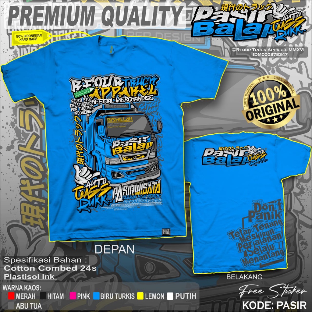 PROMO/OBRAL KILAT/KAOS TRUK PASIR PREMIUM DISTRO KAOS TRUCK PASIR BALAP KAOS TRUK PASIR BAHAN COTTON COMBED 24s SABLON PLASTISOL ORIGINAL RFOUR TRUCK APPAREL TERBARU KAOS TRUCK CANTER MANIA KAOS TRUCK DEWASA TRUK MUATAN PASIR