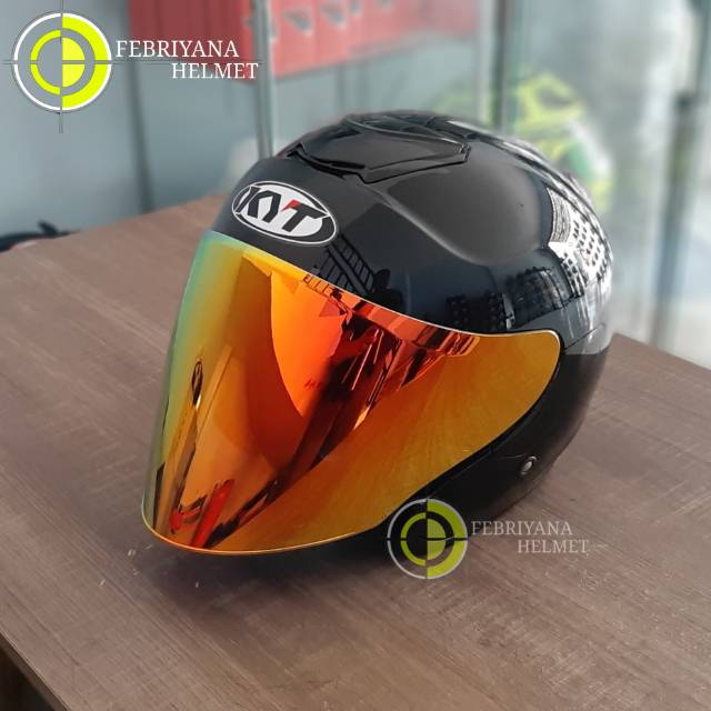 Kyt Kyoto solid black glossy visor iridium venom