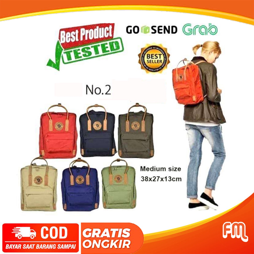 SALE Tas Backpack Kan Ken No 2 Leather Ukuran Medium / Ransel Wanita Sekolah  (READY GOSEND)