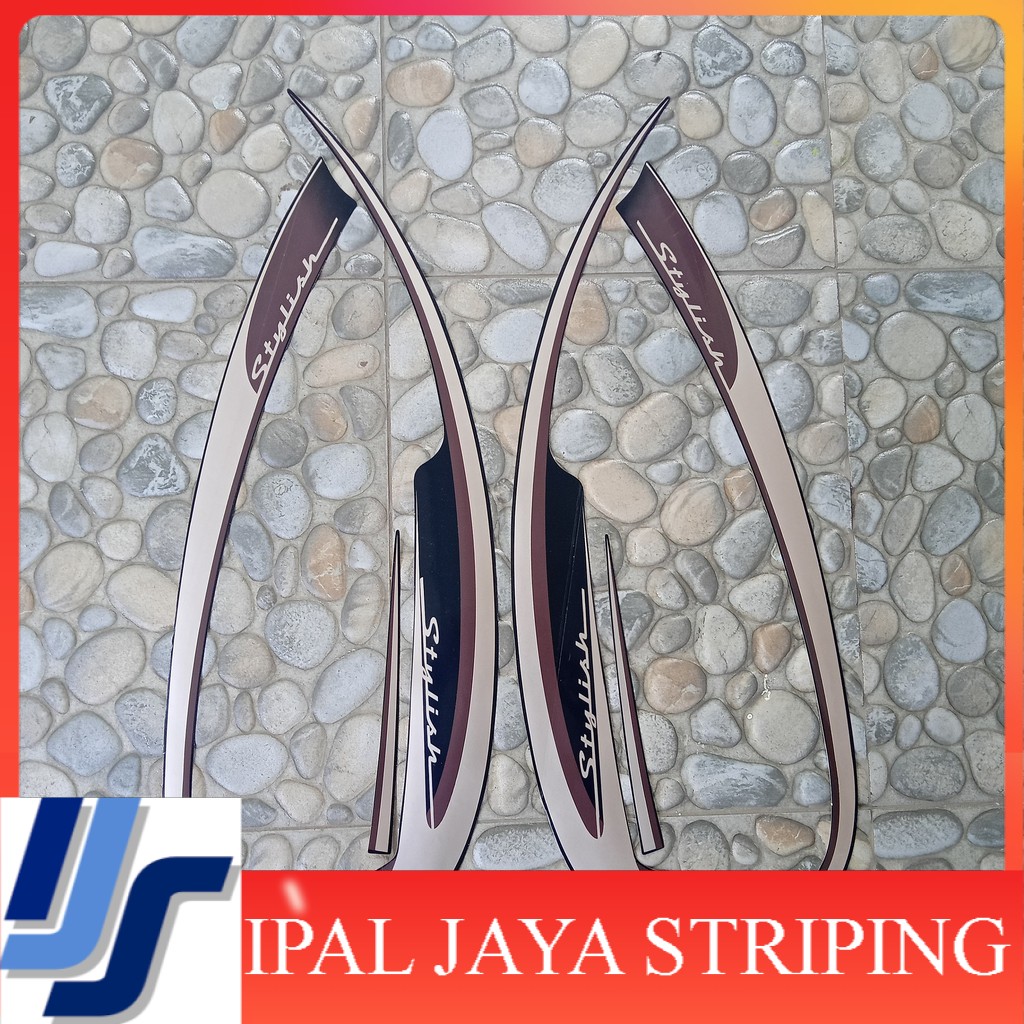 stiker striping motor honda scoopy stylish 2014 gold
