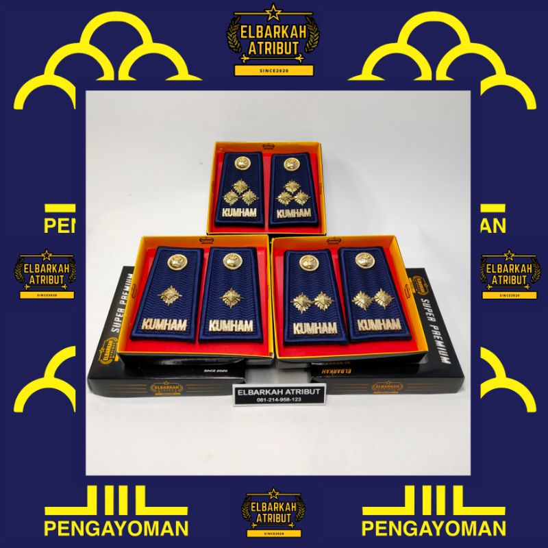 KUMHAM PDH PANGKAT BORDIR MOTIF TIMBUL GOLONGAN 2/3/4  PANGKAT KEMENKUMHAM / PENGAYOMAN