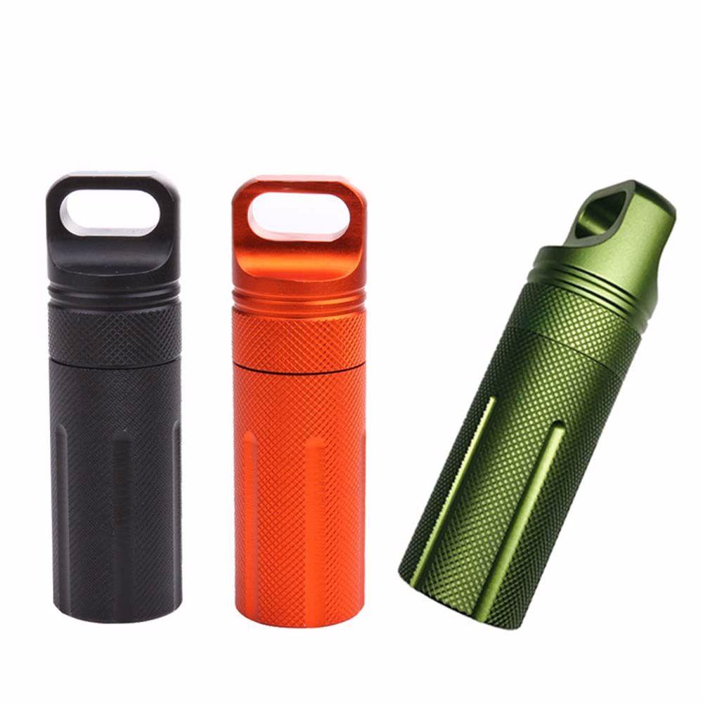 Lanfy Pill Box Portable Anti Air Botol Kering Gantungan Kunci Kapsul Survival Hike Box Seal Tank