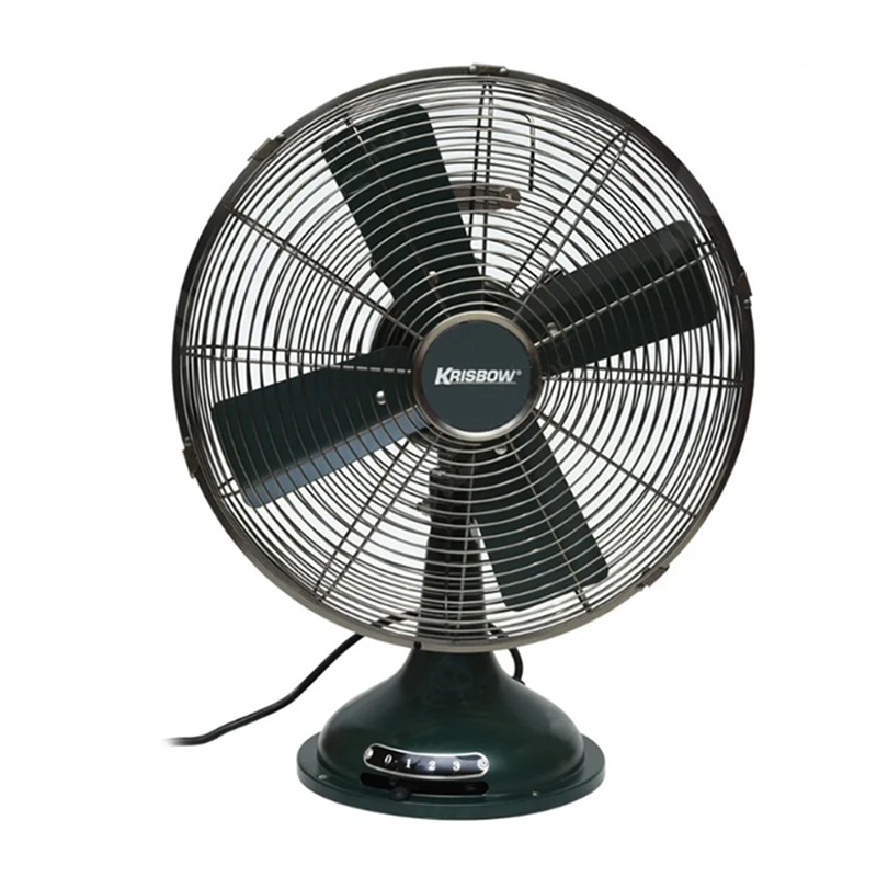 Krisbow Table Fan Vintage Hijau 14 Inch Kipas Angin Meja Dilengkapi Dengan 3 Tombol Classic Klasik